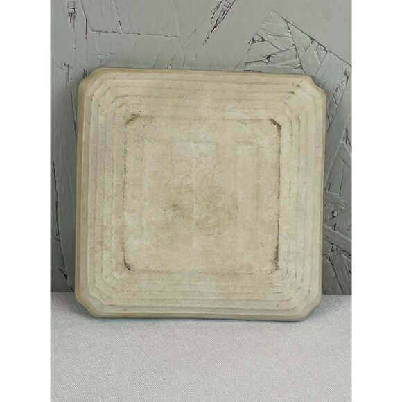 Turquiose Blue Mugi Plate Trinket Dish Small 4.5in Sqaure Flowers Vintage Japan - Picture 4 of 6